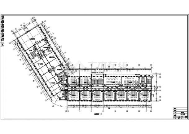 某地五层中小型中学建筑设计平面图-图二