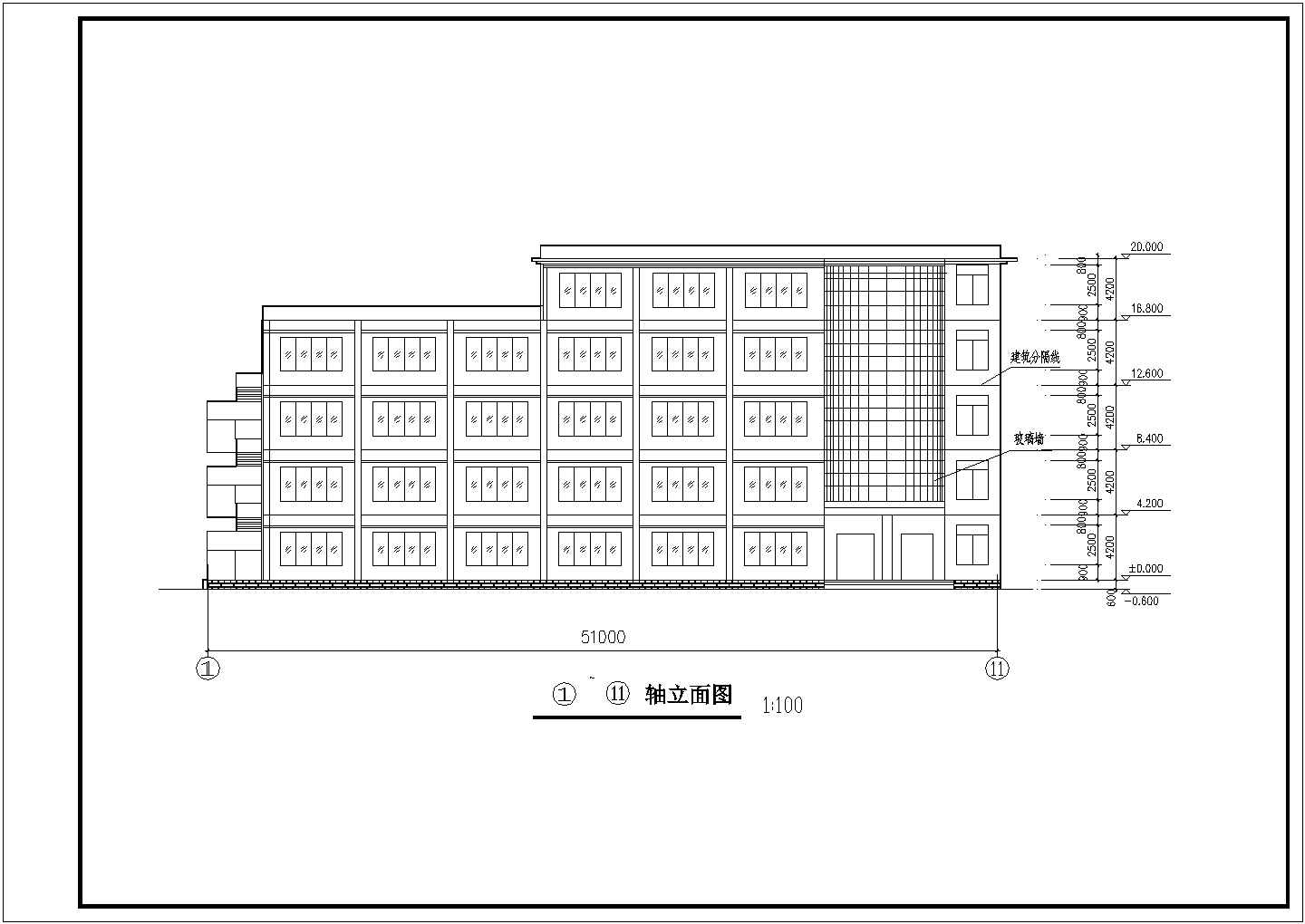 云南省某乡村五层办公楼建筑施工图