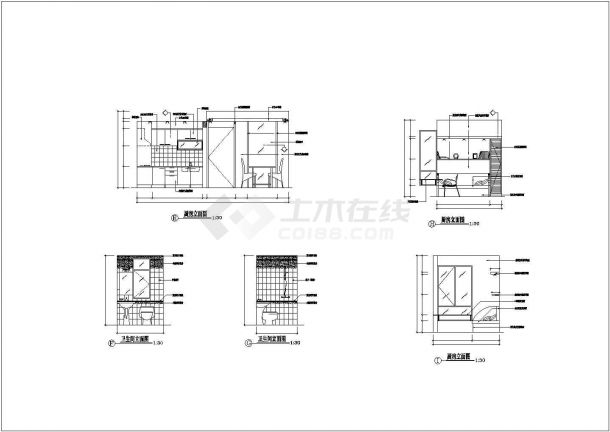 福建省某乡村小商品房CAD建筑设计图-图二