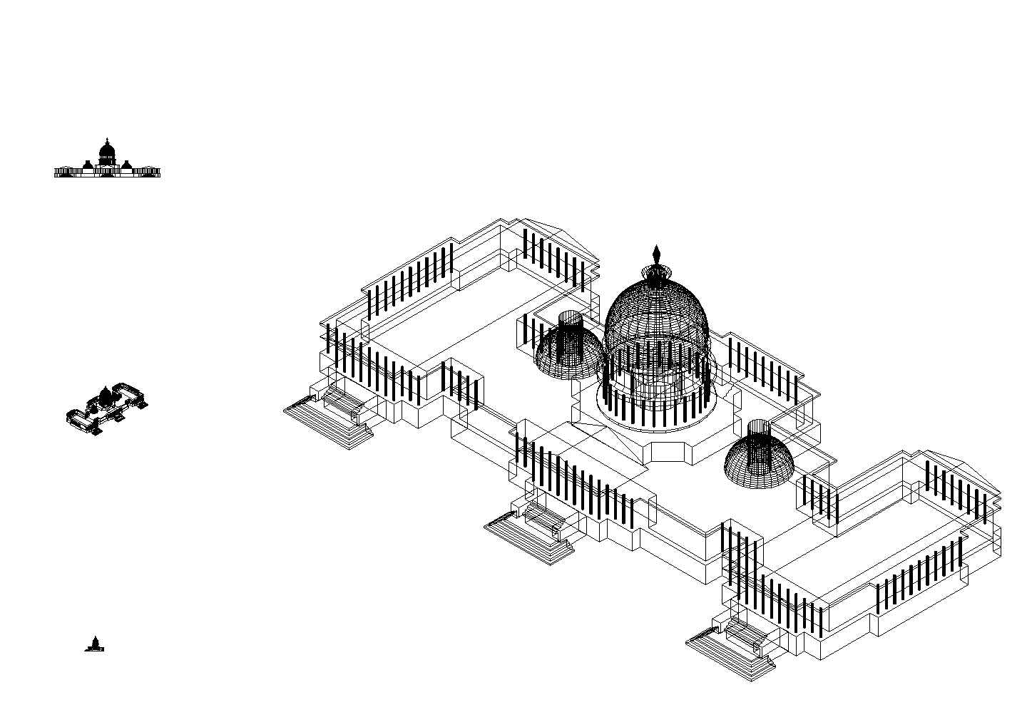 某宫殿的三维模型 CAD图纸
