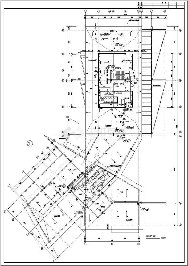 安徽某地区大学行政楼采暖设计CAD空调图-图一