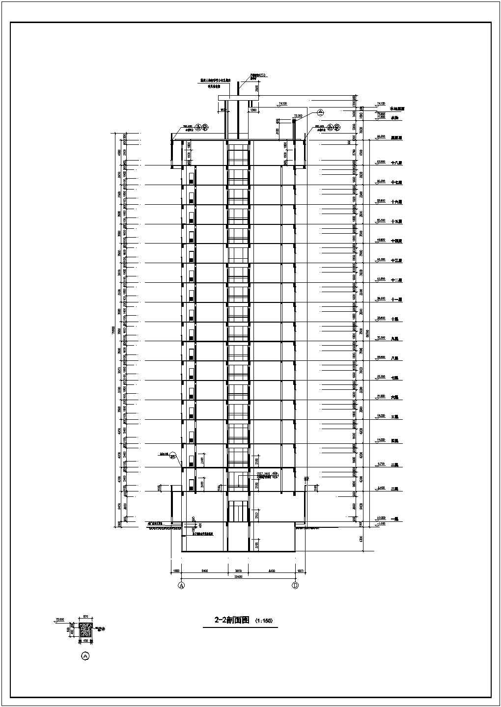 某十八层住院部建筑CAD扩初图纸