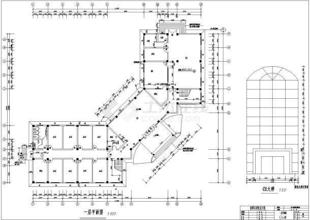 某地多层办公楼建筑设计施工图（含设计说明）-图二