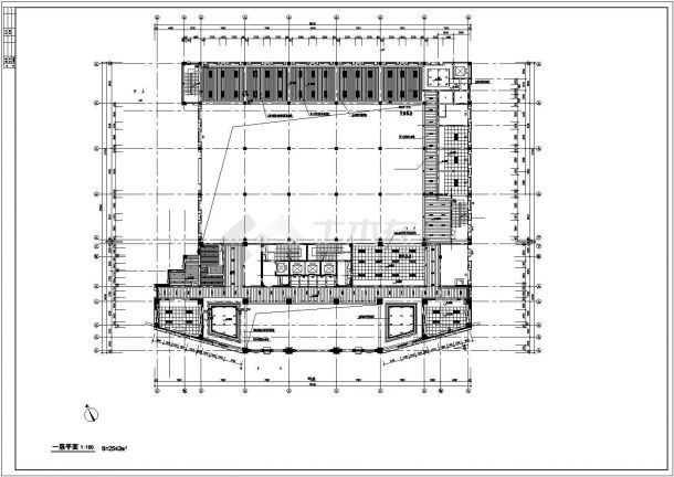 绍兴市某地区办公楼装饰办公大楼建筑图-图一