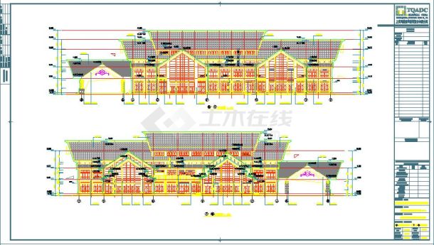 【广东】三层某宾馆中式风格接待中心建筑施工图-图一