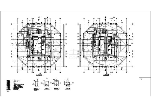 【云南】15层框架核心筒结构业务综合楼结构施工图-图一