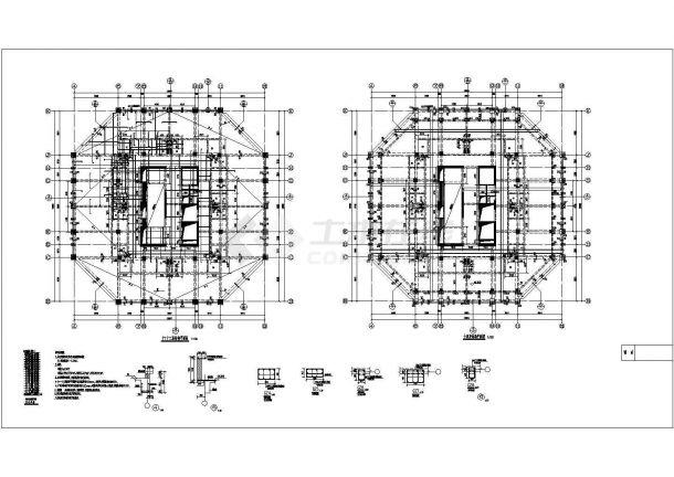 【云南】15层框架核心筒结构业务综合楼结构施工图-图二