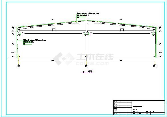180mx40m带吊车钢结构厂房设计施工图-图二