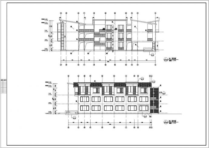 3层现代风格重点中学教学楼建筑施工图_图1