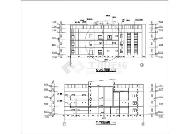 3层现代风格大型幼儿园建筑设计施工图（含效果图）-图二