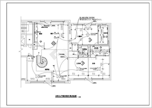 某地区住宅精装修电气施工CAD图-图二