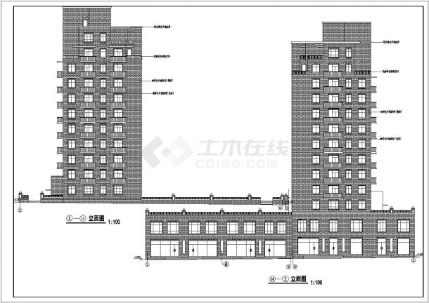 江苏省某地区小高层住宅楼平立剖面图-图二