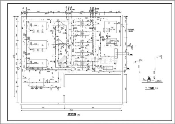 某地区蓄热锅炉房设计施工CAD图-图二