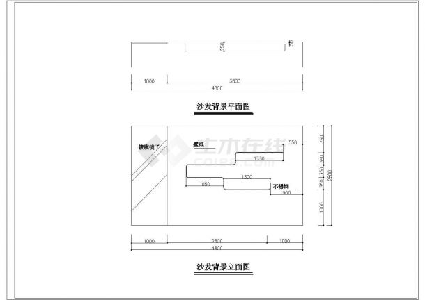 四川省某城区粉红色家装施工图附效果图-图二