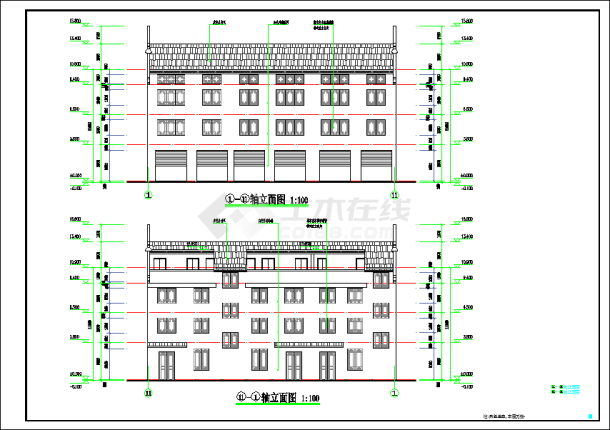 某郊区三层欧式住宅半砖混建筑施工图-图一