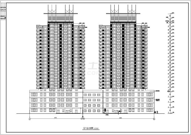 吉林省某地区陈家庄商住楼CAD施工图-图一