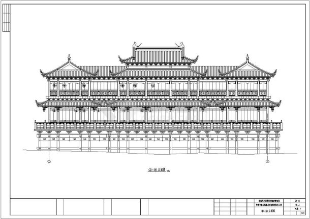 四川省某景区城市古建CAD建筑图-图一