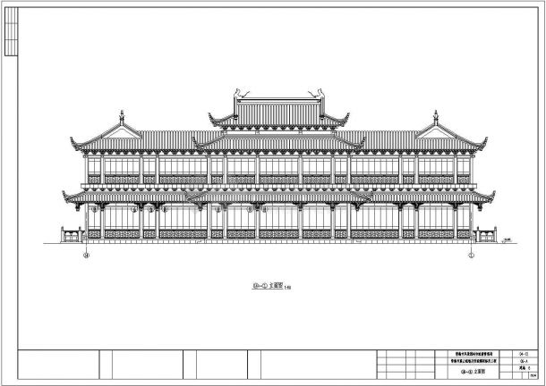 四川省某景区城市古建CAD建筑图-图二