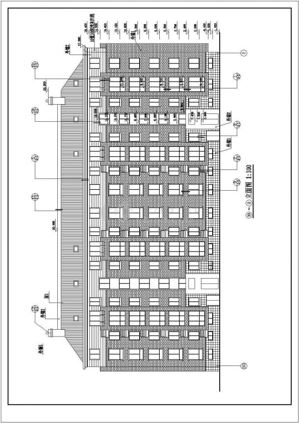 某地区小区六层住宅建筑施工CAD图纸-图二