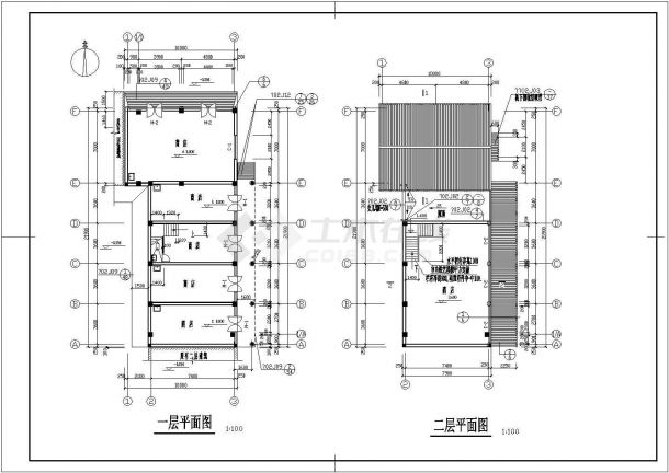 某二层仿古民居建筑CAD施工图纸-图二