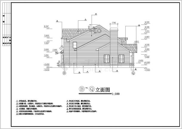 某二层小别墅建筑CAD施工方案图-图一