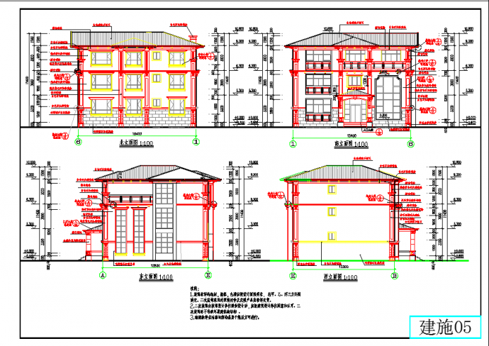 【河南省】某地某三层欧式别墅建筑设计施工图_图1