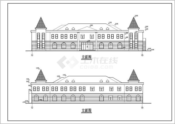 某医院二层实验楼建筑方案CAD图纸-图一