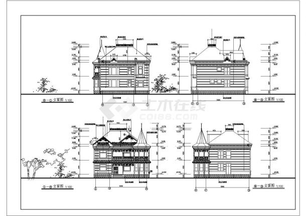 某地区二层住宅俄罗斯式别墅建筑设计图-图一