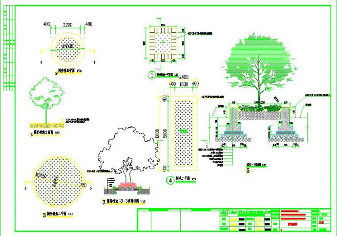 某地文化广场圆形树池设计详图（共一张）_图1