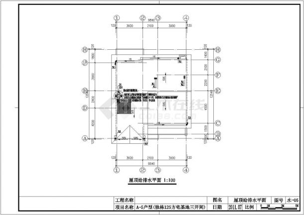 某地区三层农村住宅建筑给排水施工图-图一