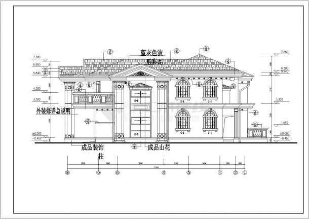 现代风格独立双层别墅建筑完整设计施工图（含效果图）-图一