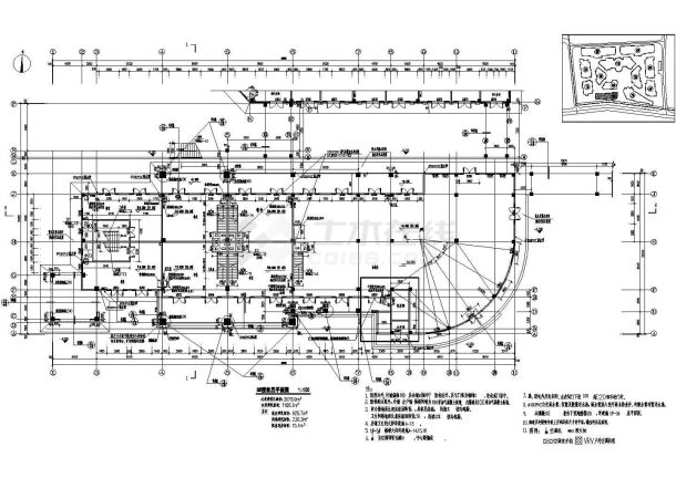 某三层欧式售楼处建筑施工详细图纸-图一