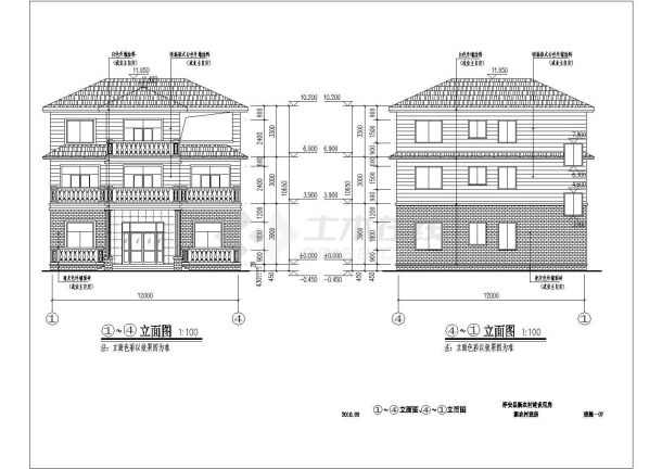 某地三层住宅别墅建筑设计方案施工图-图一