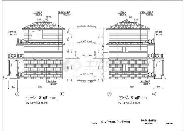 某地三层住宅别墅建筑设计方案施工图-图二
