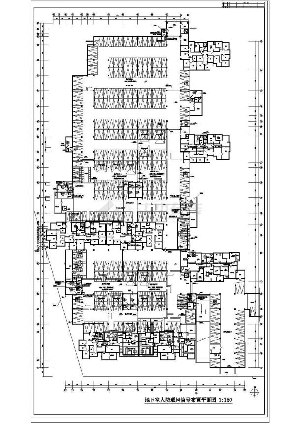 典型地下室人防工程设计cad施工平面图（甲级院设计）-图二
