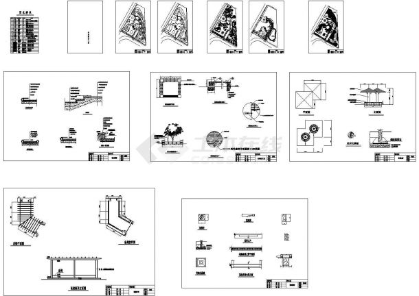 某房地产小区小公园建筑CAD设计施工图-图一