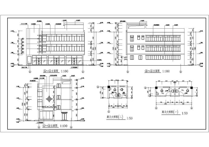 一套简单但经典的文化厅建筑施工图_图1