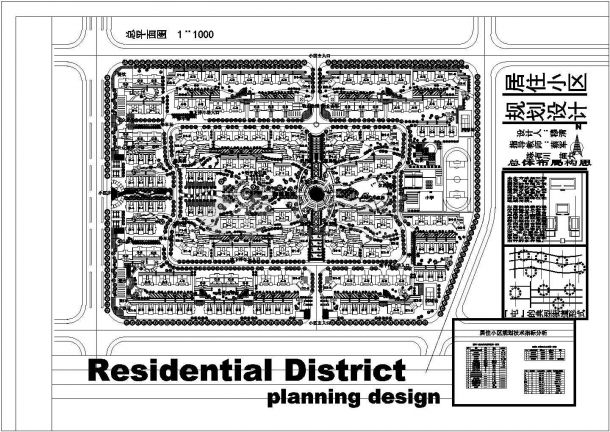 某大型居住小区规划设计cad总平面施工图（含设计说明及经济技术指标）-图一