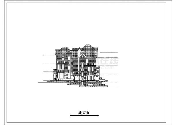 [江苏]三层错联排式别墅建筑施工图-图二