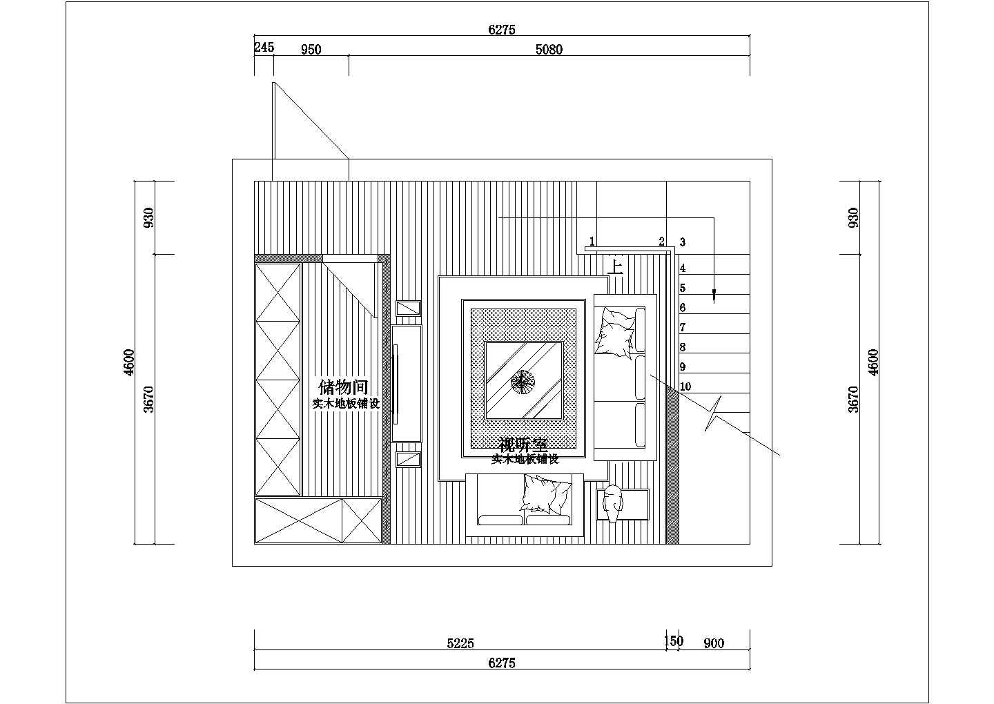 现代复古三层别墅有地下室装修设计图纸cad图纸下载含实景图（推荐）