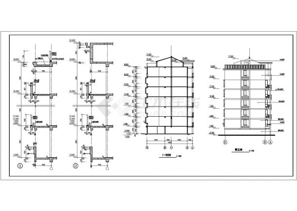 某地上六层砖混结构住宅楼设计cad全套建筑施工图（含设计说明）-图二