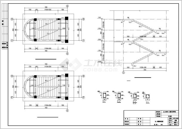 安徽三层框架结构幼儿园结构cad施工图，含说明-图二