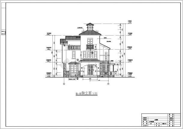 [廊坊]某三层别墅建筑CAD施工图-图二