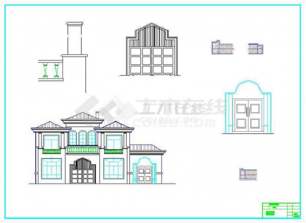 某欧式双联排别墅建筑结构设计图（共39张）-图一