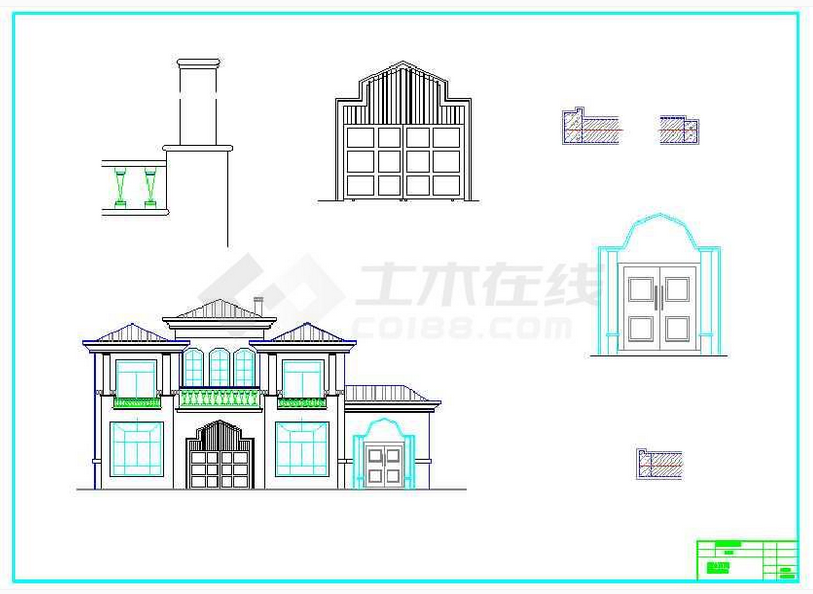 某欧式双联排别墅建筑结构设计图（共39张）