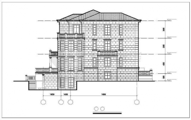 某剪力墙结构3层独栋别墅建筑结构设计图-图一