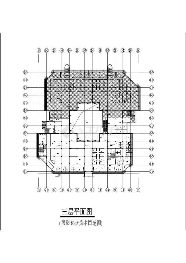 陕西省某地区三层局部墙体定位图(一)-图二