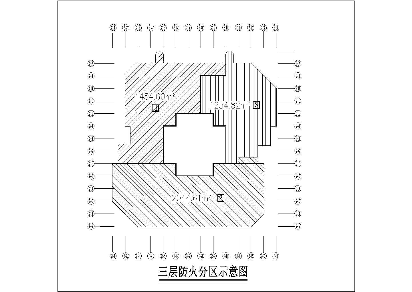 陕西省某地区三层局部墙体定位图(一)