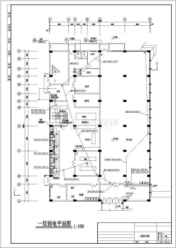 某电缆厂建筑食堂电气设计施工图纸-图一
