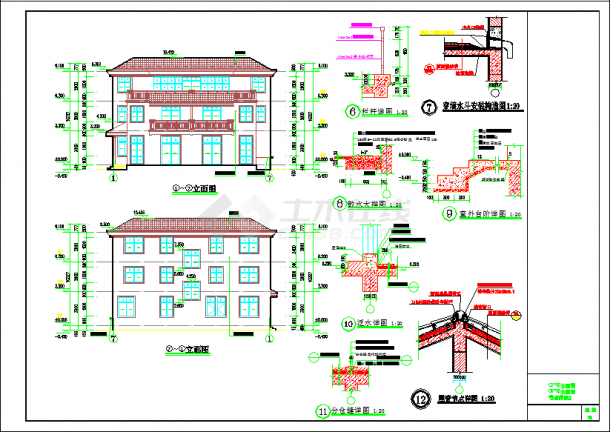 某地区框架结构别墅建筑设计施工图-图一